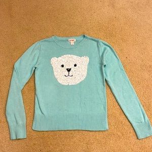 Cat & Jack Girls Polar Bear Sweater. Color: Light Blue, Size: L (10/12)